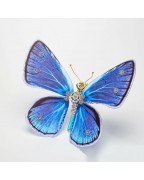 Steampunk Mechanical Glass Grey Butterfly